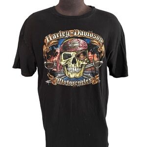Harley Davidson Motorcycle Pirate Skull Orlando Florida HD T Shirt XL